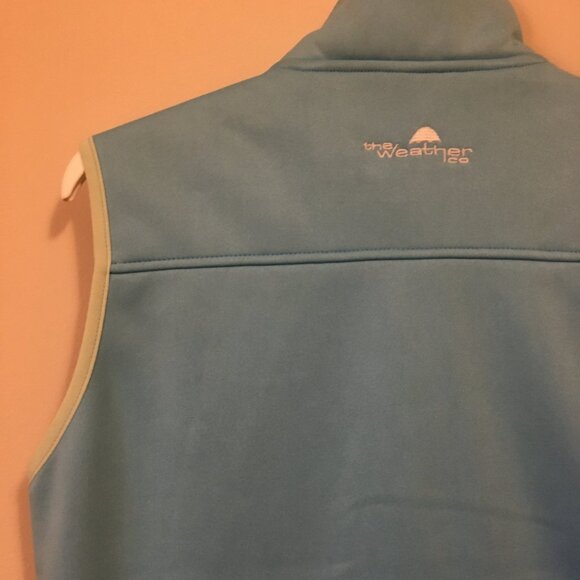 Retro Ice Blue Poly-Flex High Collar Zip Up Vest - Picture 8 of 16
